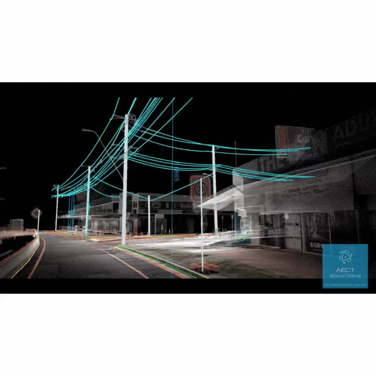 Vector features extracted — poles, overhead lines, kerbs