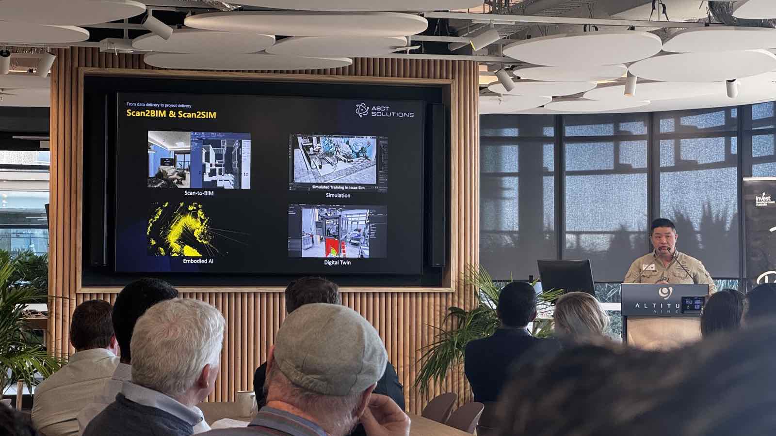 Presenting Scan-to-BIM and Scan-to-Sim workflows to an industry audience