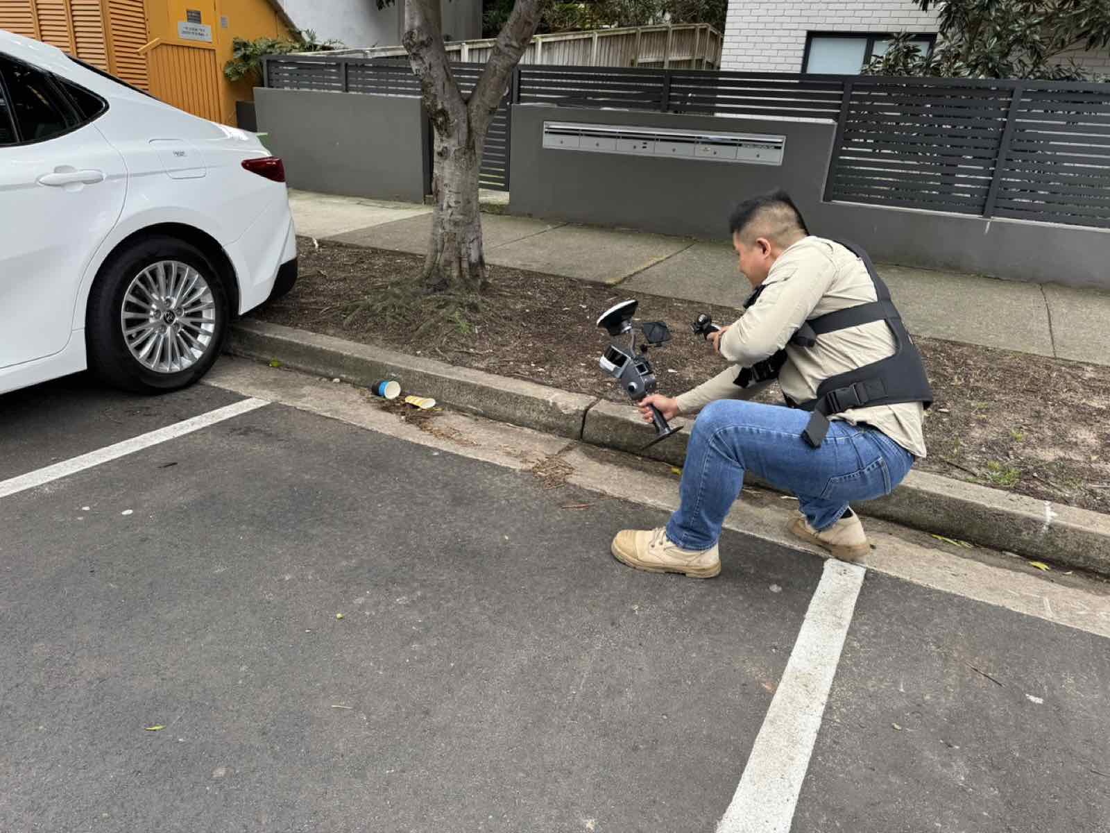 Handheld SLAM capture in a car park