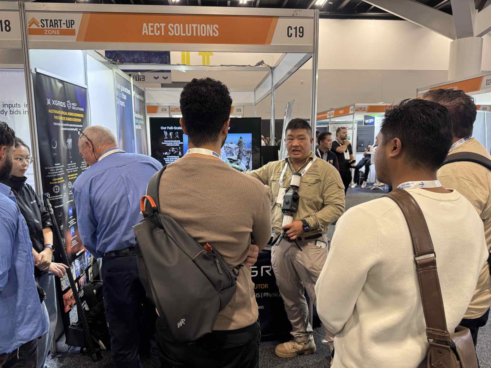 AECT Solutions Start-Up Zone booth at a Sydney trade expo