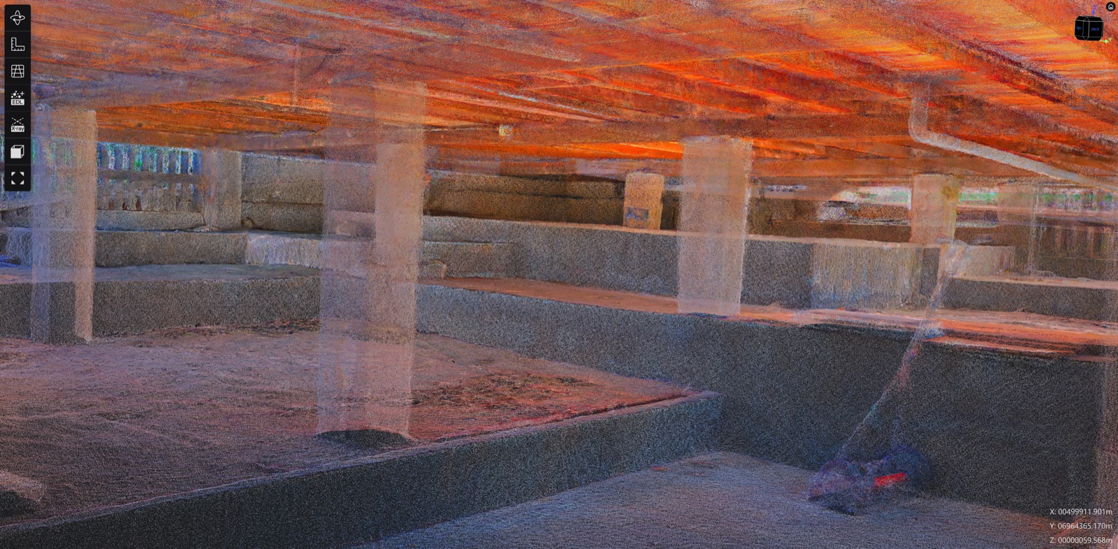 Sub-floor structure point cloud of a Queenslander house