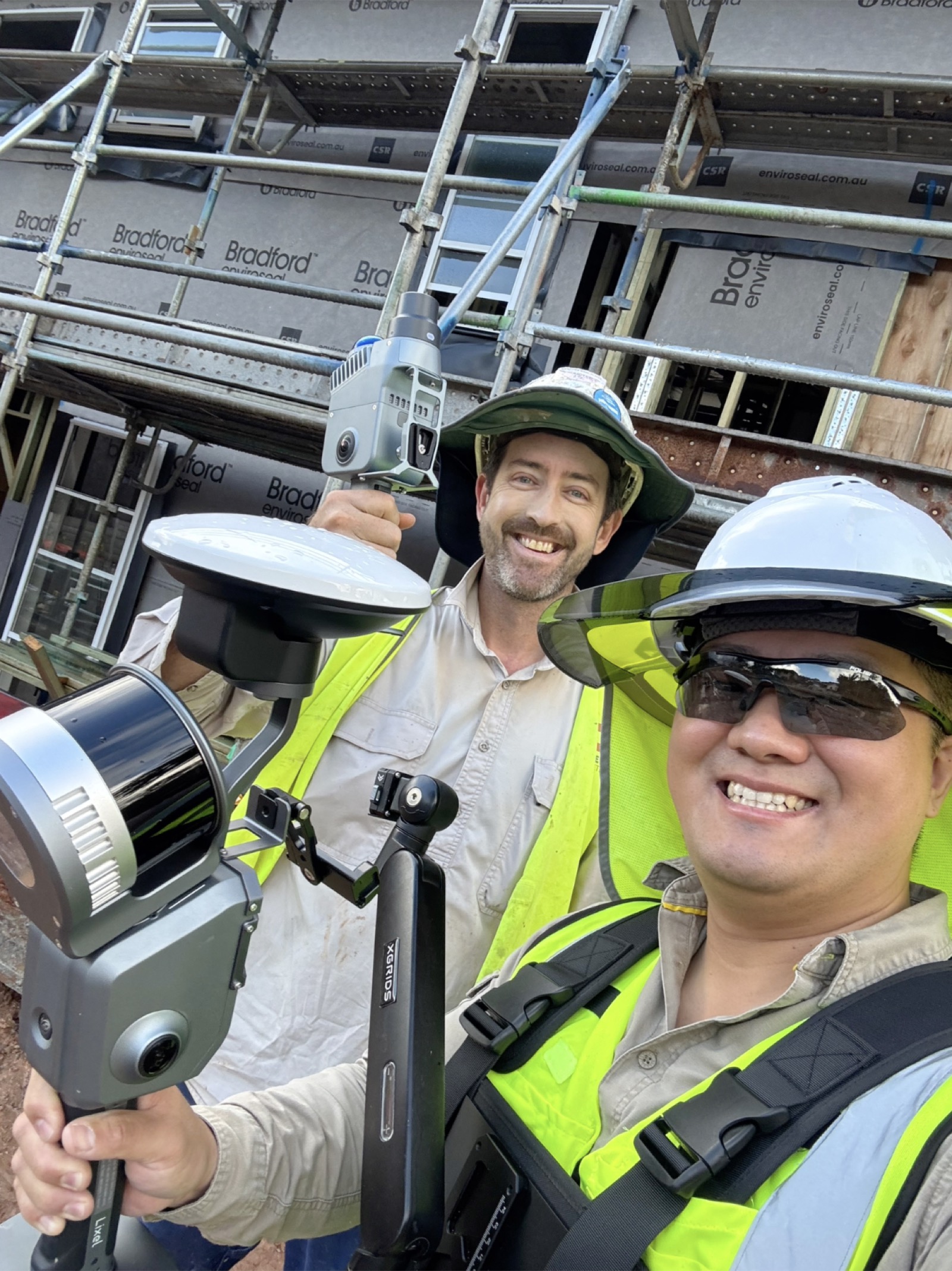 Scan-verified site inspection on a construction site